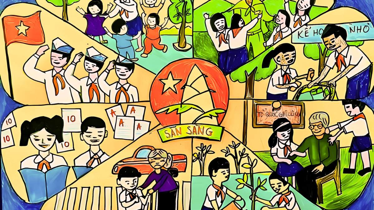 Mẫu tranh em yêu Tổ Quốc Việt Nam