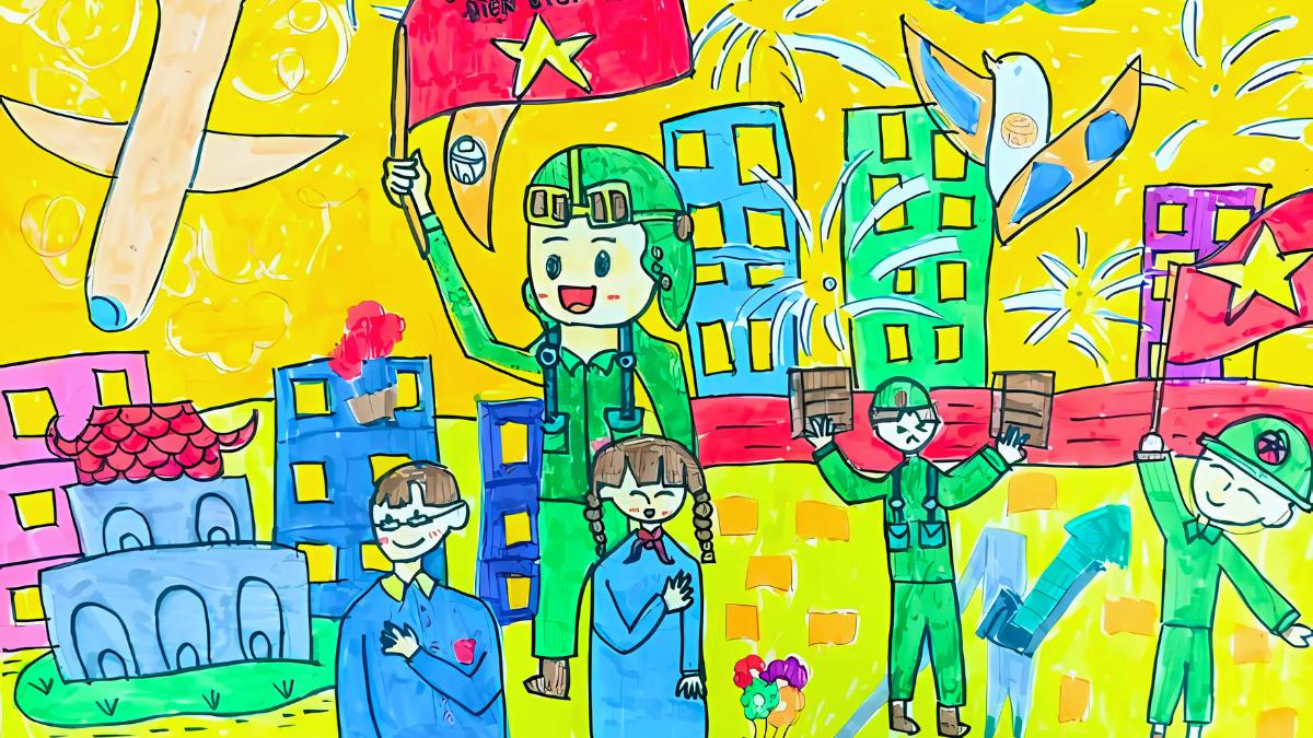 Mẫu tranh em yêu Tổ Quốc Việt Nam