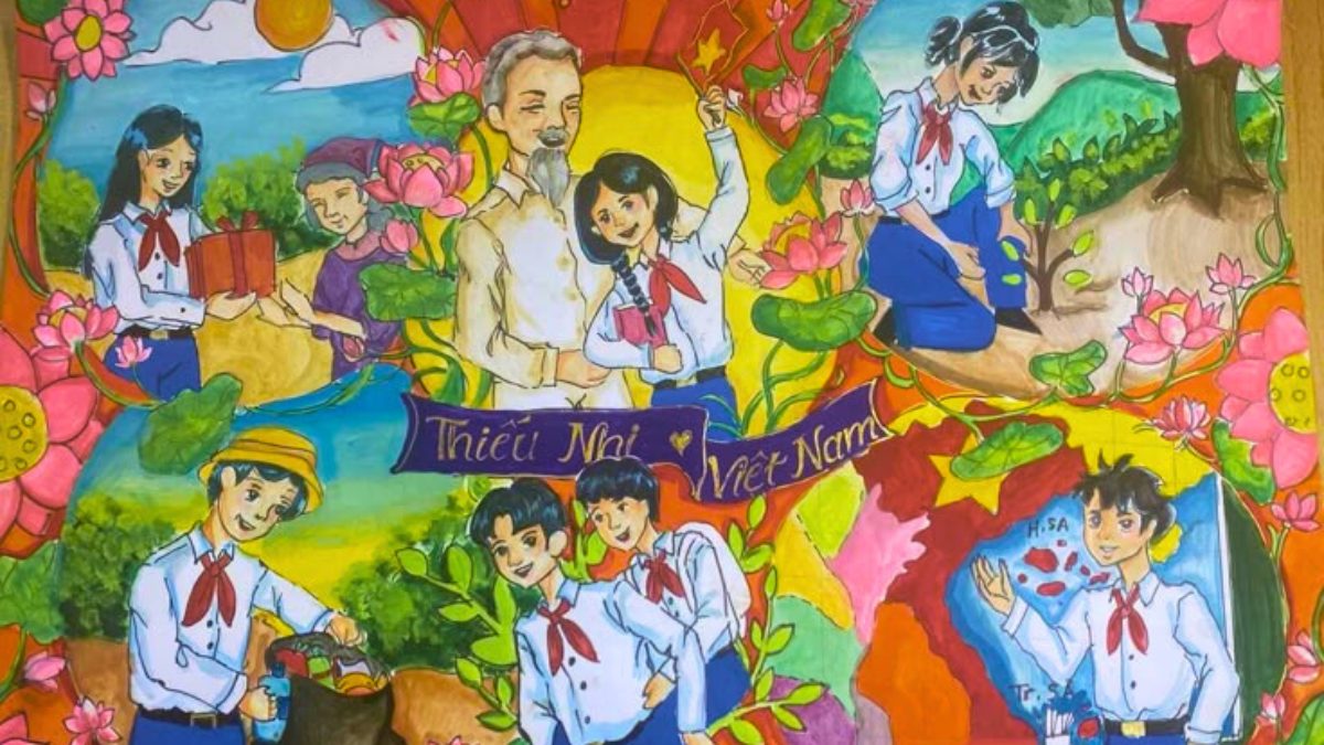 Mẫu tranh em yêu Tổ Quốc Việt Nam