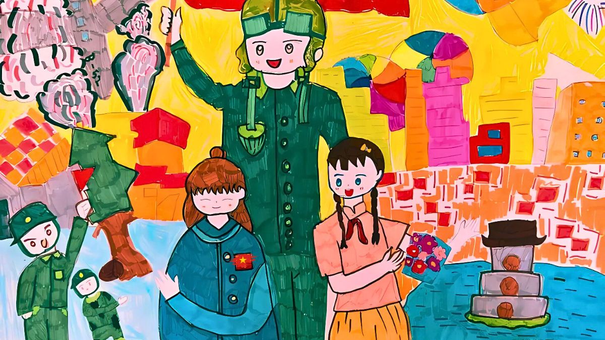 Mẫu tranh em yêu Tổ Quốc Việt Nam