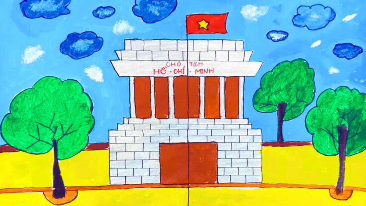 Mẫu tranh em yêu Tổ Quốc Việt Nam đơn giản