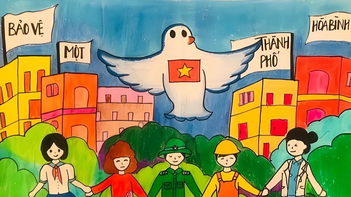 Mẫu tranh em yêu Tổ Quốc Việt Nam đơn giản