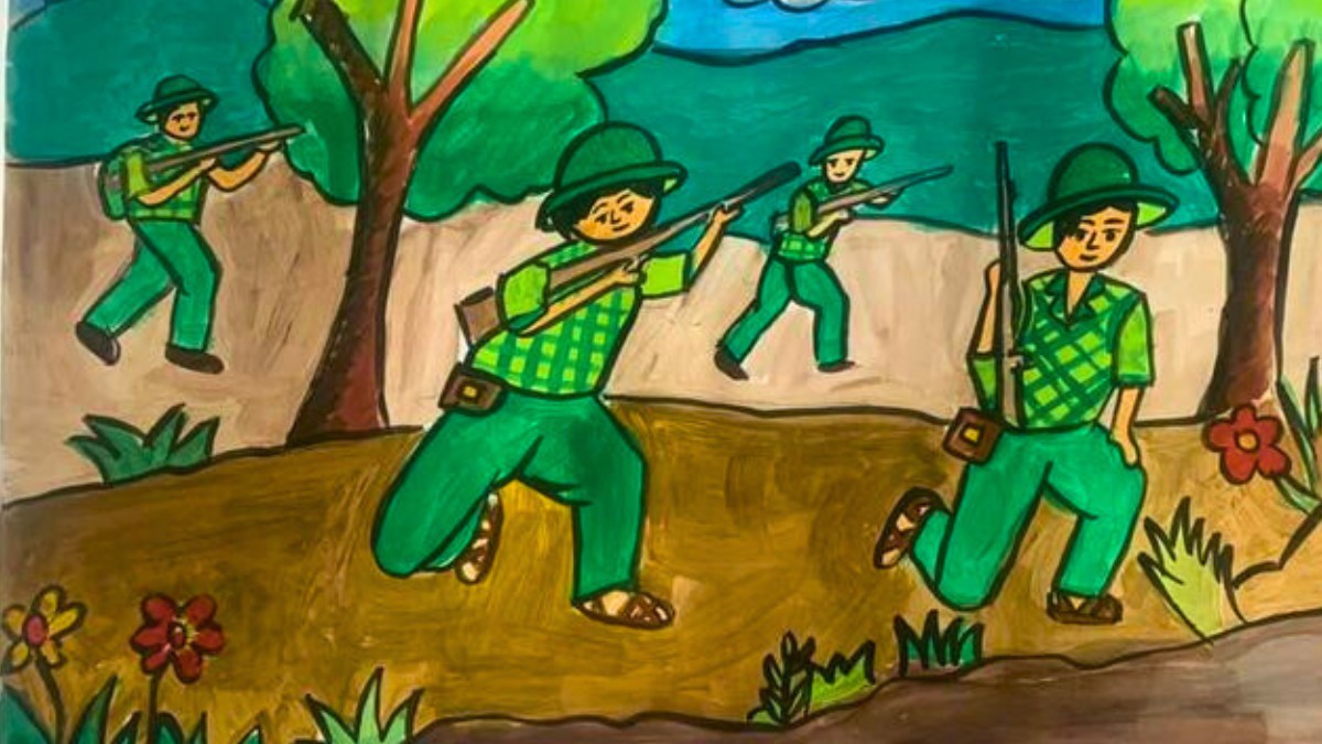 Mẫu tranh em yêu Tổ Quốc Việt Nam đơn giản