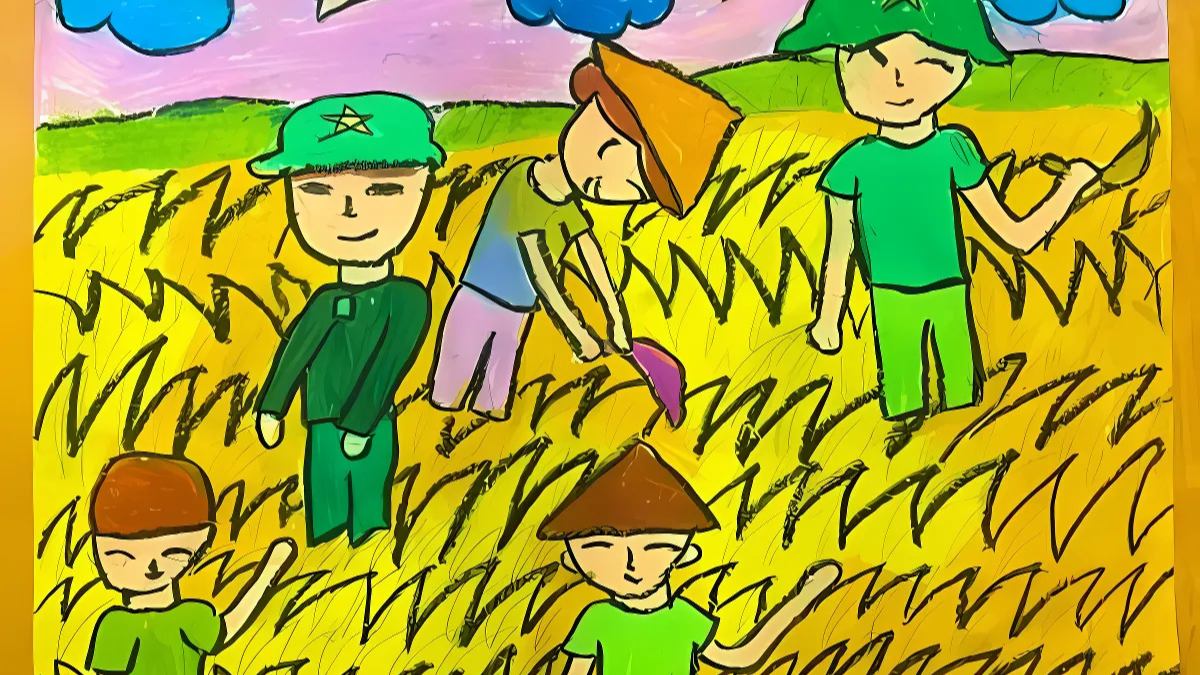 Mẫu tranh em yêu Tổ Quốc Việt Nam đơn giản