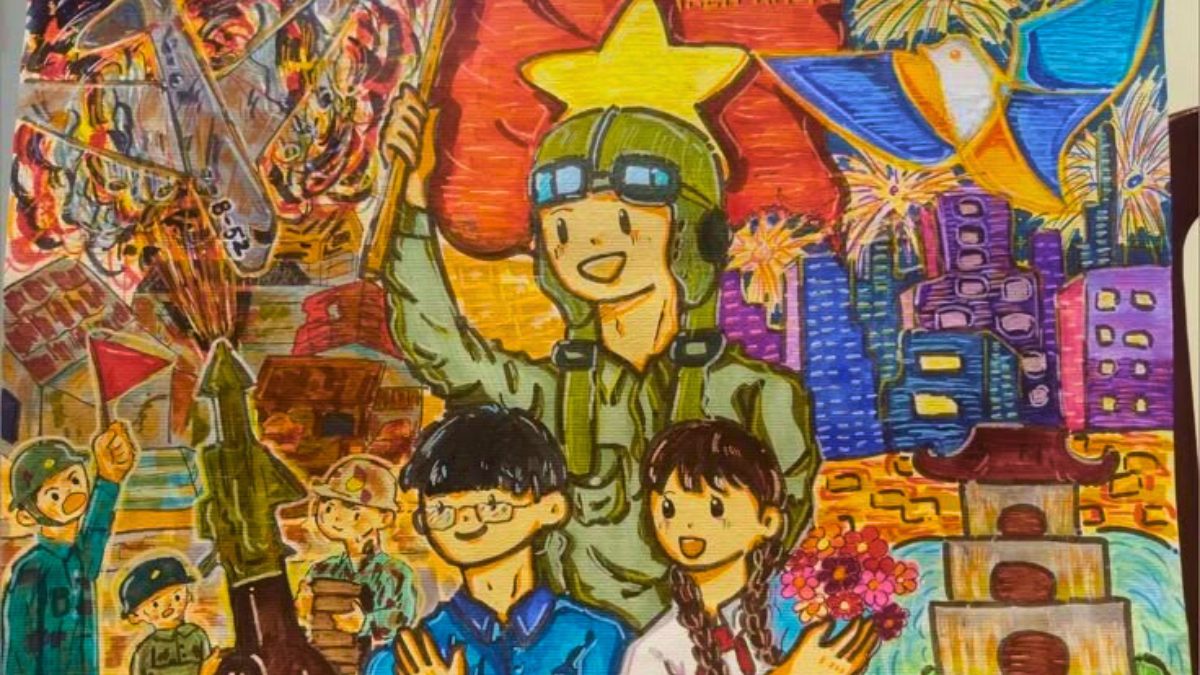 Mẫu tranh em yêu Tổ Quốc Việt Nam