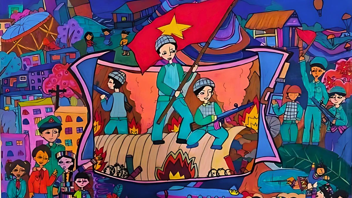 Mẫu tranh em yêu Tổ Quốc Việt Nam