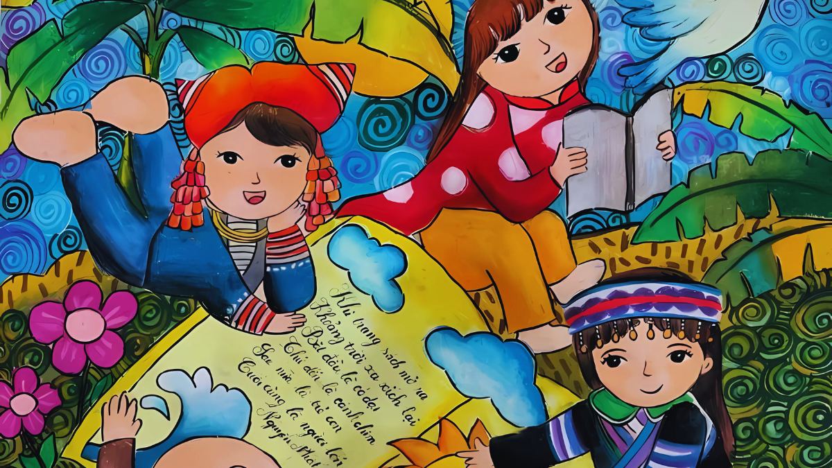 Mẫu tranh em yêu Tổ Quốc Việt Nam