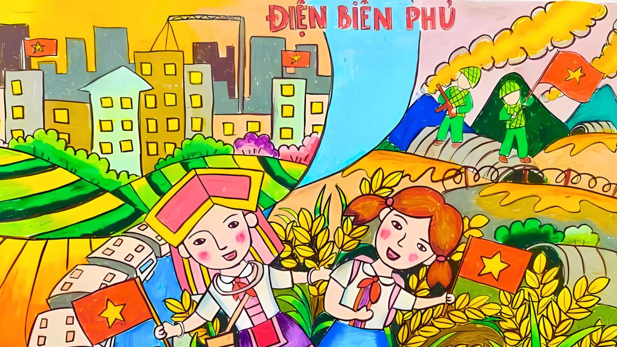 Mẫu tranh em yêu Tổ Quốc Việt Nam