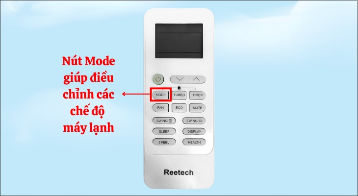 Nhấn nút Mode nhiều lần cho đến khi màn hình hiển thị biểu tượng hoặc chữ Dry