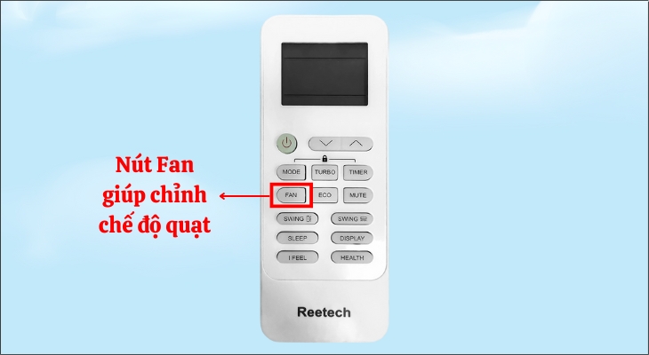 Nhấn nút Fan Speed hoặc biểu tượng quạt trên remote và chọn chế độ quạt phù hợp