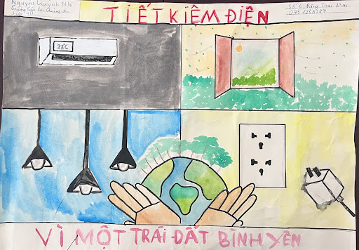 Mẫu tranh tiết kiệm điện đẹp và ý nghĩa Mẫu tranh tiết kiệm điện đẹp và ý nghĩa
