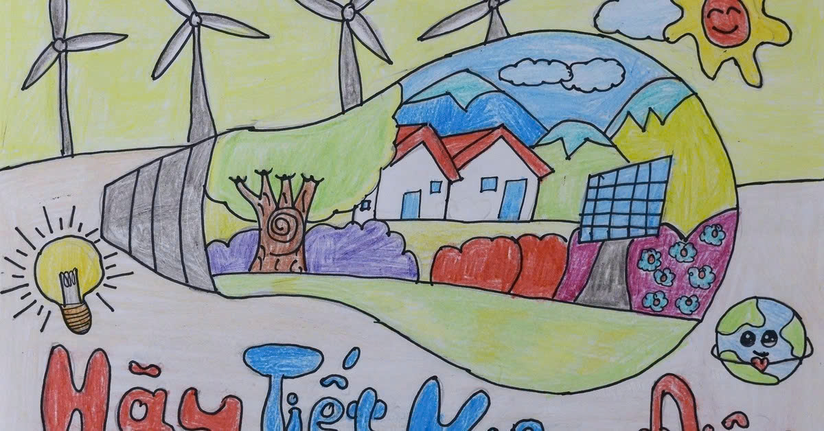 Mẫu tranh tiết kiệm điện đơn giản Mẫu tranh tiết kiệm điện đơn giản