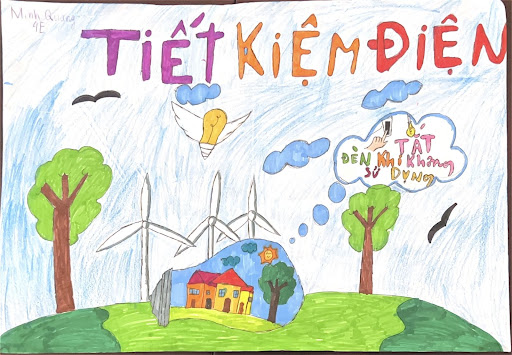 Mẫu tranh tiết kiệm điện đơn giản Mẫu tranh tiết kiệm điện đơn giản