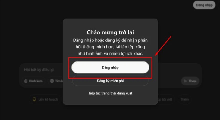 Đăng nhập tài khoản Sora AI bằng ChatGPT