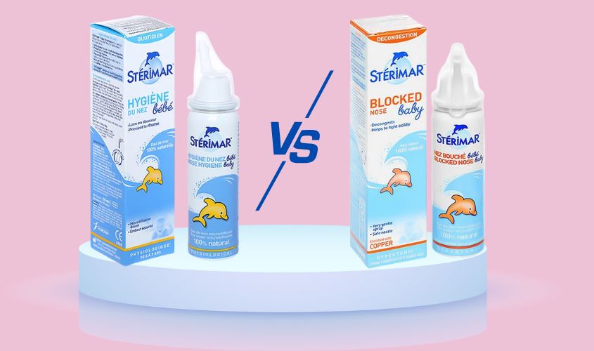 Nên chọn xịt mũi Sterimar cá heo vàng hay cam cho bé?