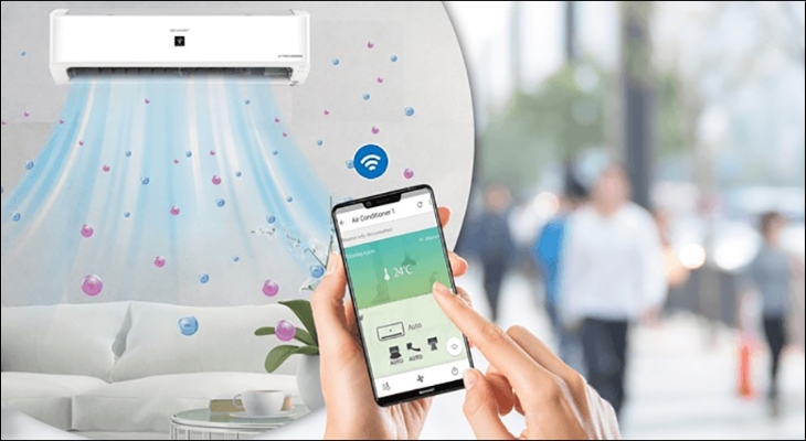 Bạn có thể điều khiển máy lạnh từ xa, trong đó có tính năng bật/tắt máy bằng nút nguồn trên giao diện ứng dụng