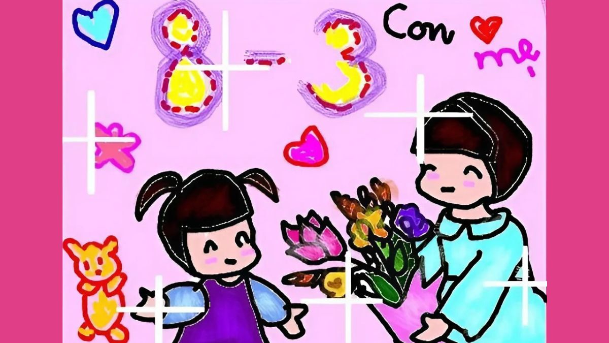 Mẫu tranh 8/3 tặng mẹ