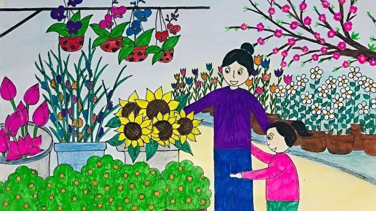 Mẫu tranh 8/3 tặng mẹ