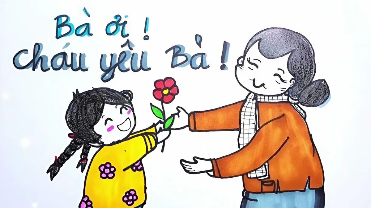 Mẫu tranh 8/3 tặng bà