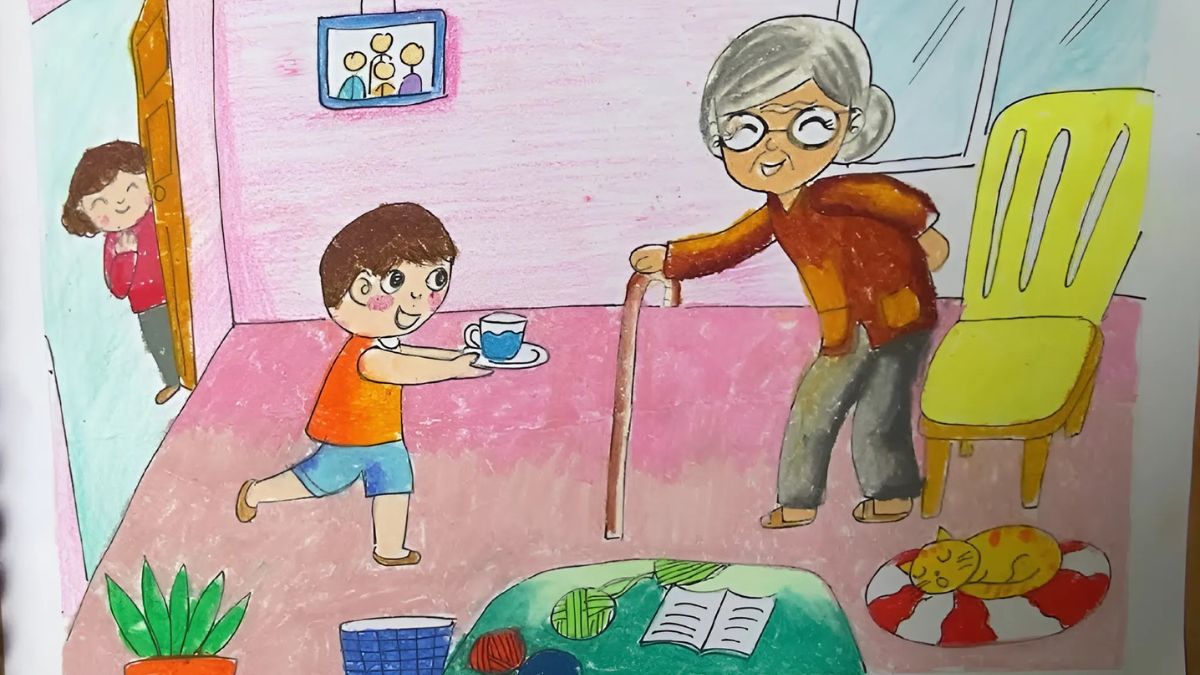 Mẫu tranh 8/3 tặng bà