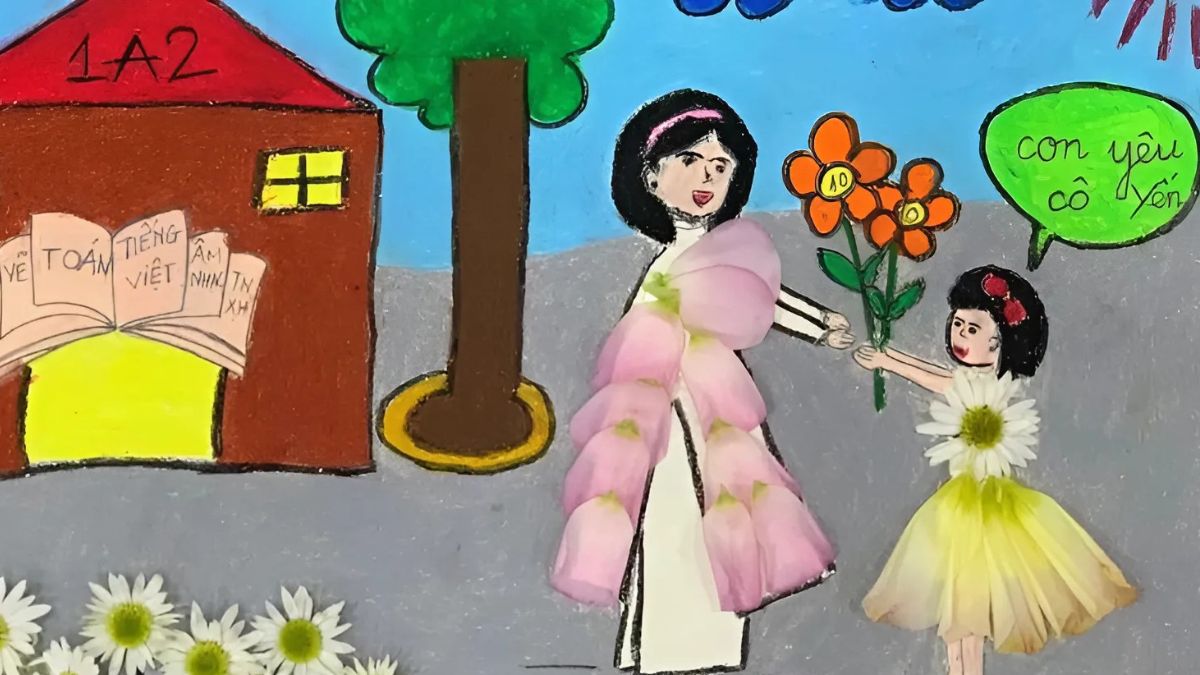 Mẫu tranh 8/3 tặng cô giáo