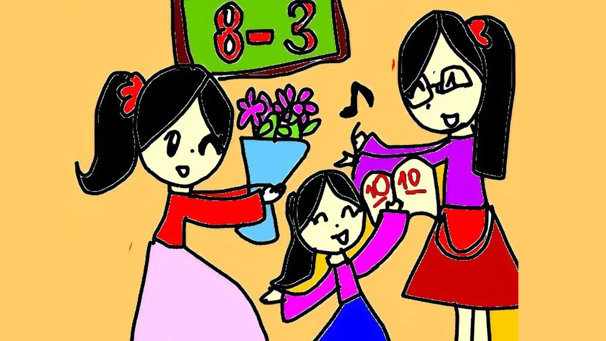 Mẫu tranh 8/3 tặng cô giáo