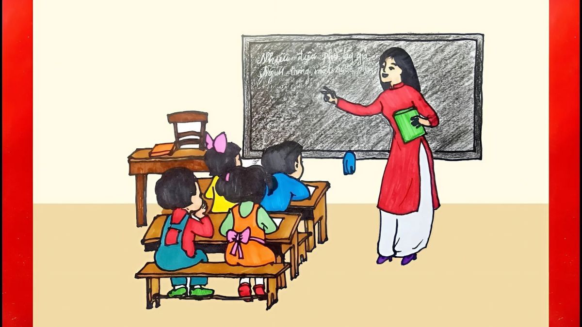 Mẫu tranh 8/3 tặng cô giáo