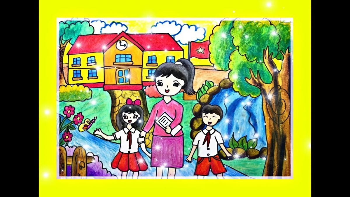 Mẫu tranh 8/3 tặng cô giáo