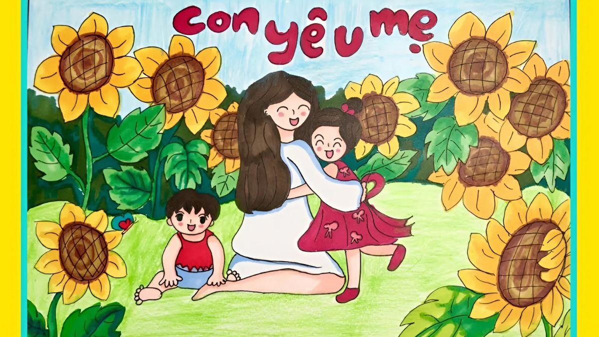 Mẫu tranh 8/3 tặng mẹ
