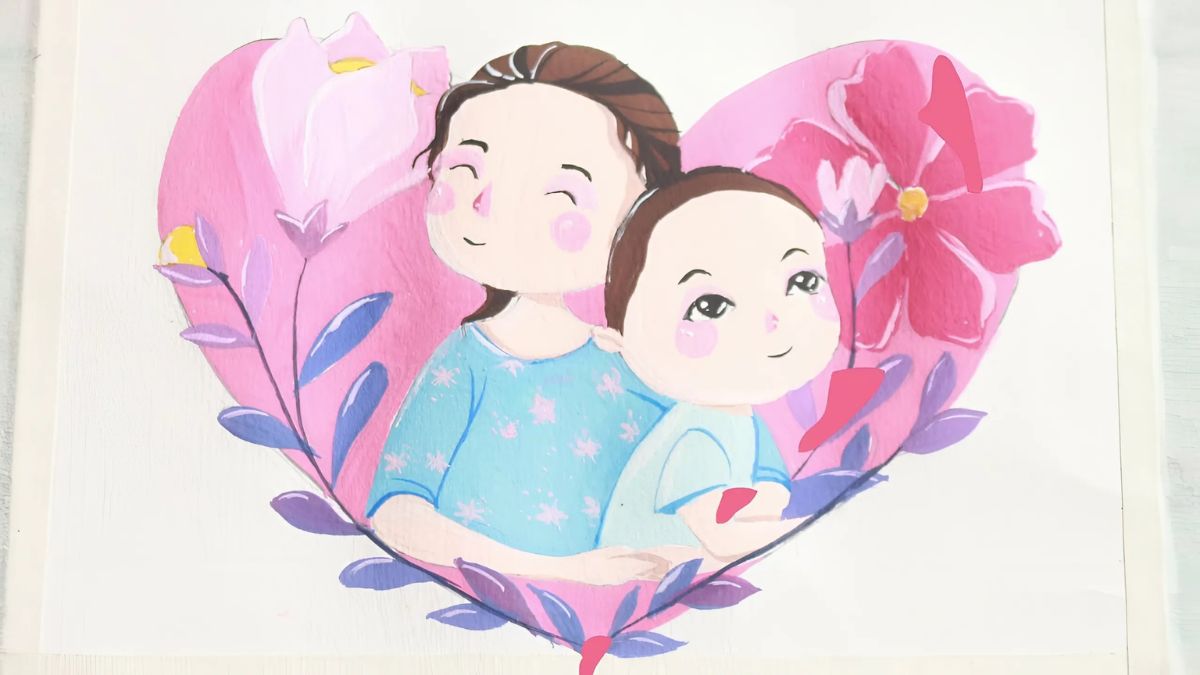 Mẫu tranh 8/3 tặng mẹ