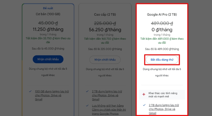 Đăng ký ài khoản Google Ai Pro