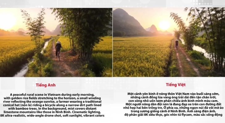 Sử dụng Google dịch hoặc ChatGPT để dịch thuật prompt Veo 3 từ tiếng Việt sang tiếng Anh