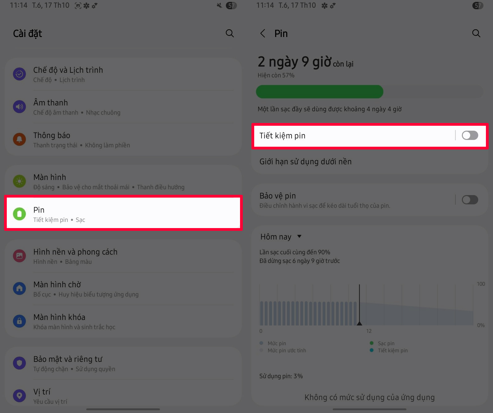 Cách bật tiết kiệm pin trên Galaxy Tab A11