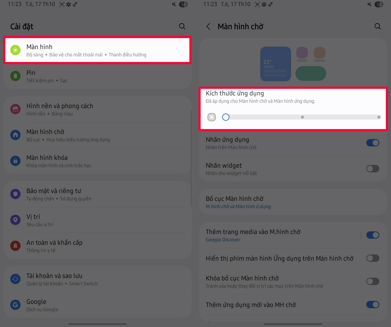 Cách chỉnh kích thước ứng dụng trên Galaxy Tab A11 Cách chỉnh kích thước ứng dụng trên Galaxy Tab A11