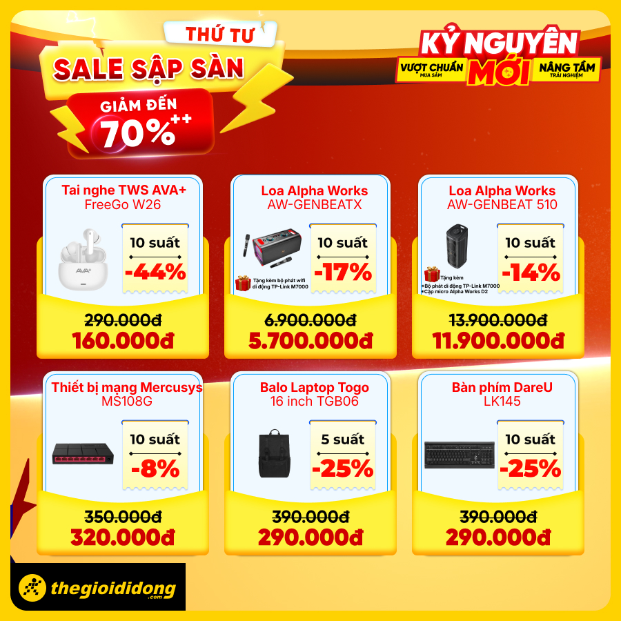 Cực HOT: Mời đoàn mình di chuyển vào trang TGDĐ săn deal Thứ 4 - Sale sập sàn tới 70%++