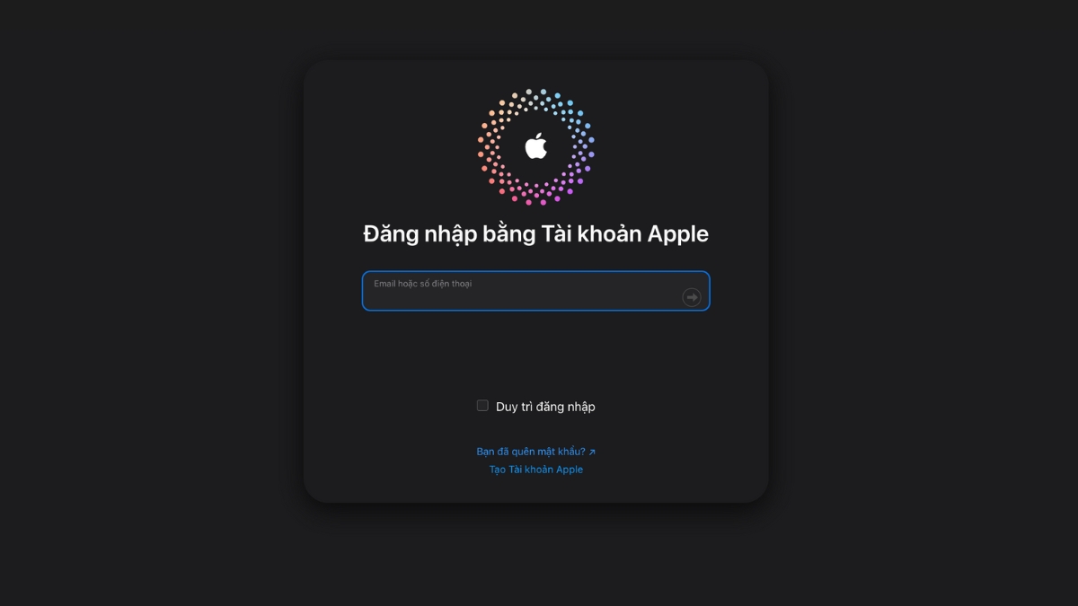 Đăng nhập bằng Apple ID và mật khẩu Đăng nhập bằng Apple ID và mật khẩu