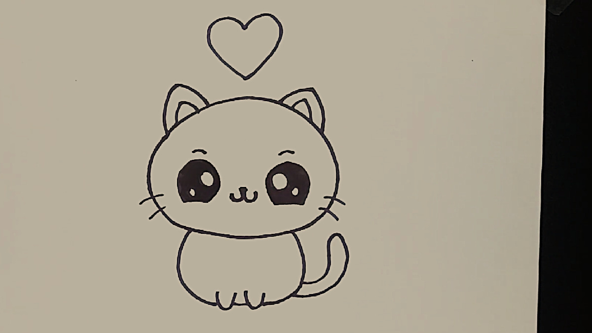 Bước 1: Vẽ khuôn mặt mèo Bước 1: Vẽ khuôn mặt mèo