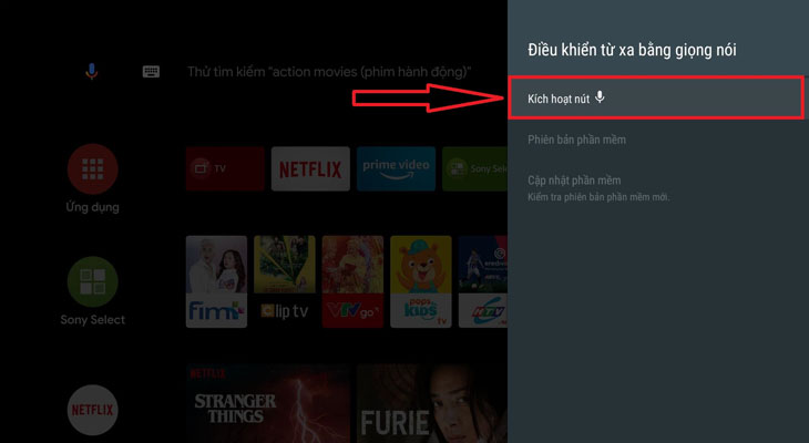 Chọn kích hoạt nút micro