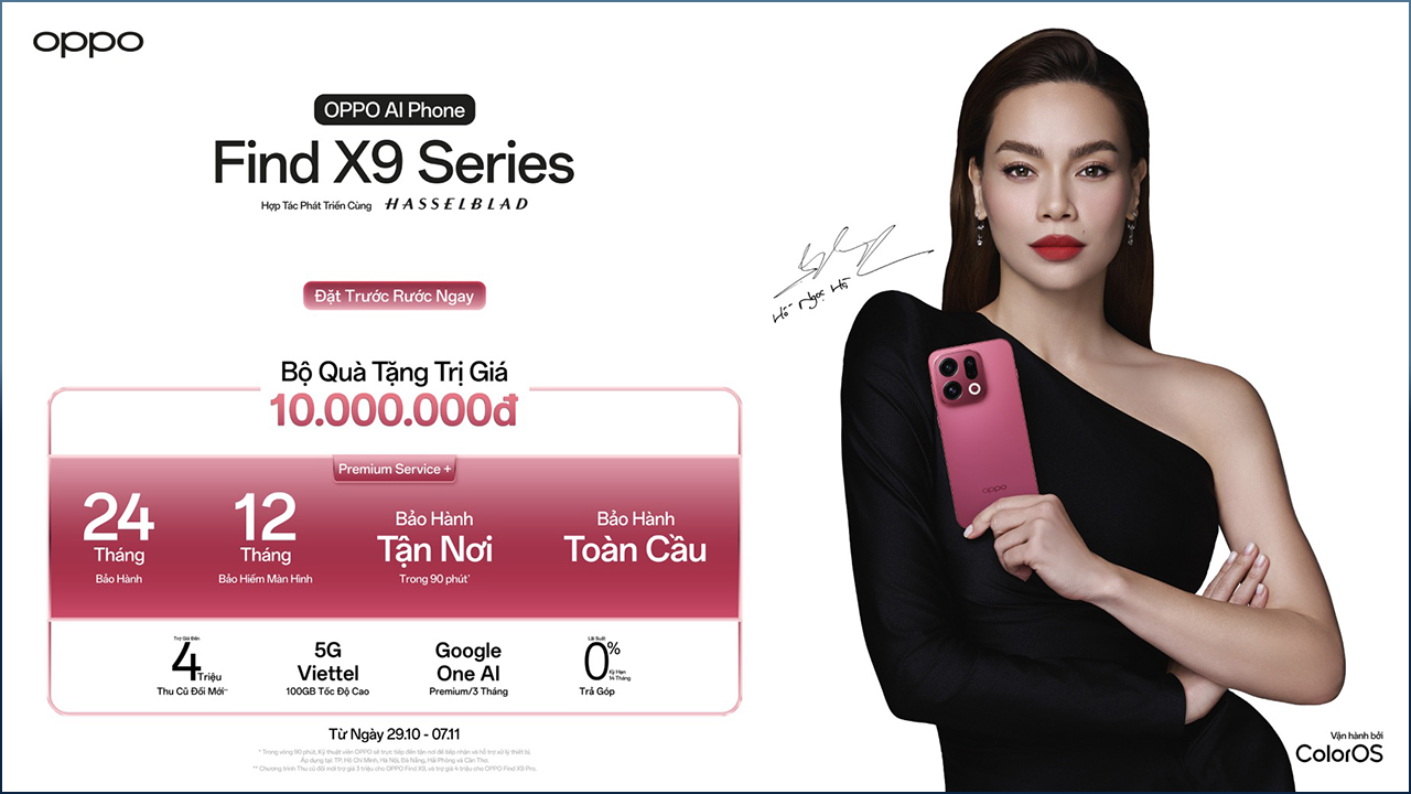 Đặc quyền nâng cấp OPPO Find X9 series, cơ hội sở hữu điện thoại miễn phí, tham gia sự kiện cùng KOL Đặc quyền nâng cấp OPPO Find X9 series, cơ hội sở hữu điện thoại miễn phí, tham gia sự kiện cùng KOL