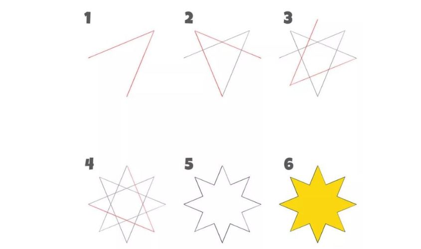 Vẽ ngôi sao 8 cánh