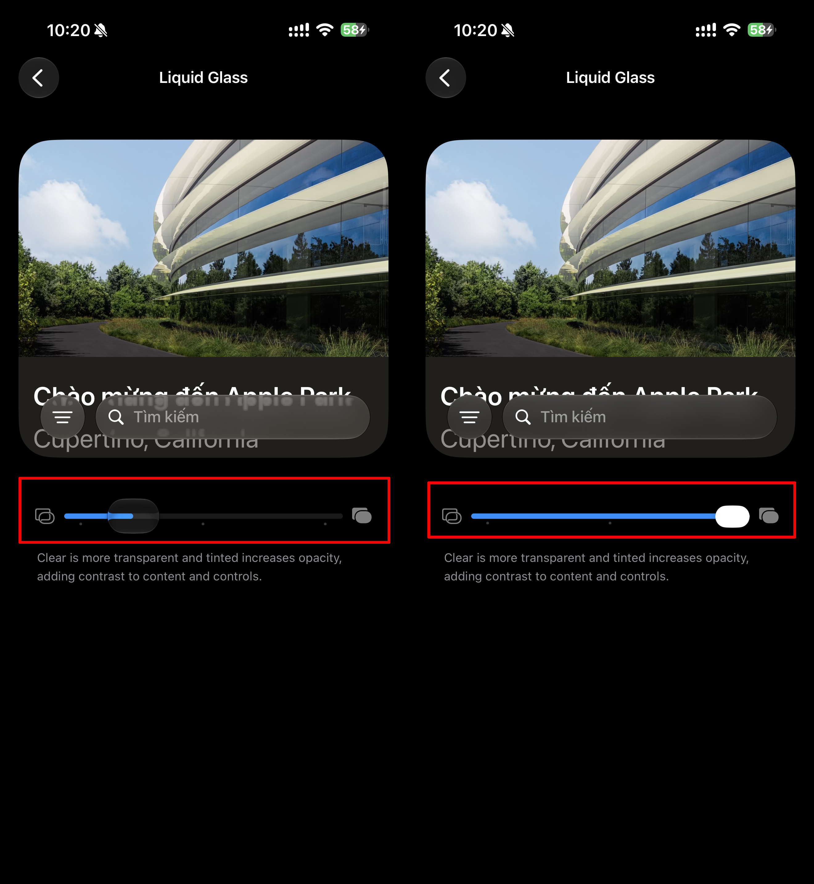 Cách chỉnh độ trong suốt Liquid Glass trên iOS 27 Cách chỉnh độ trong suốt Liquid Glass trên iOS 27