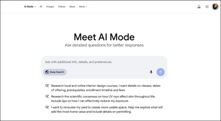 Google AI Mode có khả năng research nâng cao, đáp ứng nhu cầu tìm kiếm phức tạp của người dùng Google AI Mode có khả năng research nâng cao, đáp ứng nhu cầu tìm kiếm phức tạp của người dùng