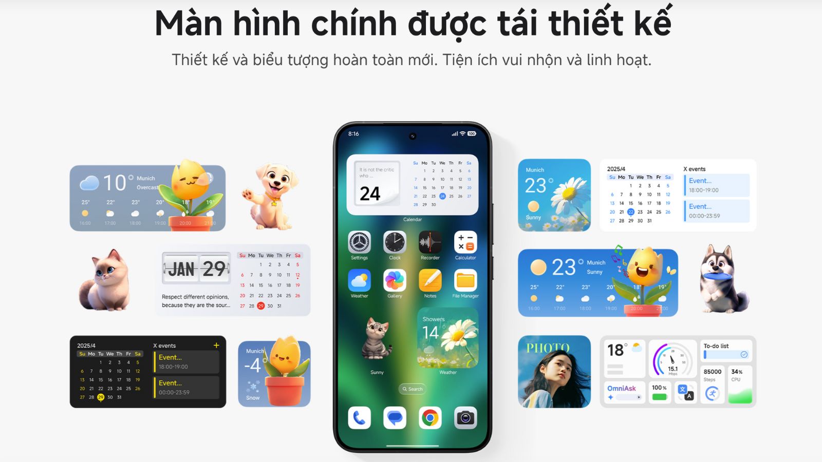 Thiết kế màn hình trên Xiaomi HyperOS 3 Thiết kế màn hình trên Xiaomi HyperOS 3