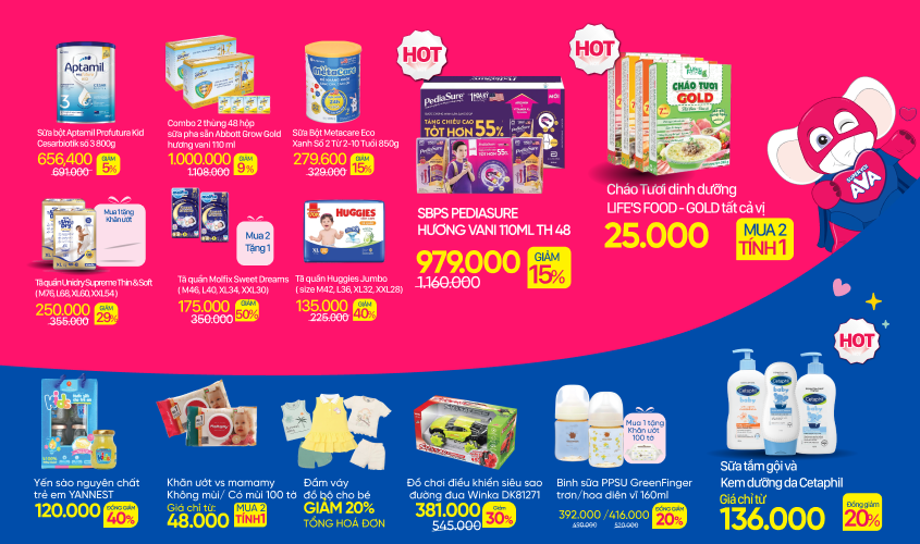 Vô vàn ưu đãi hấp dẫn đang chờ mẹ tại AVAKids