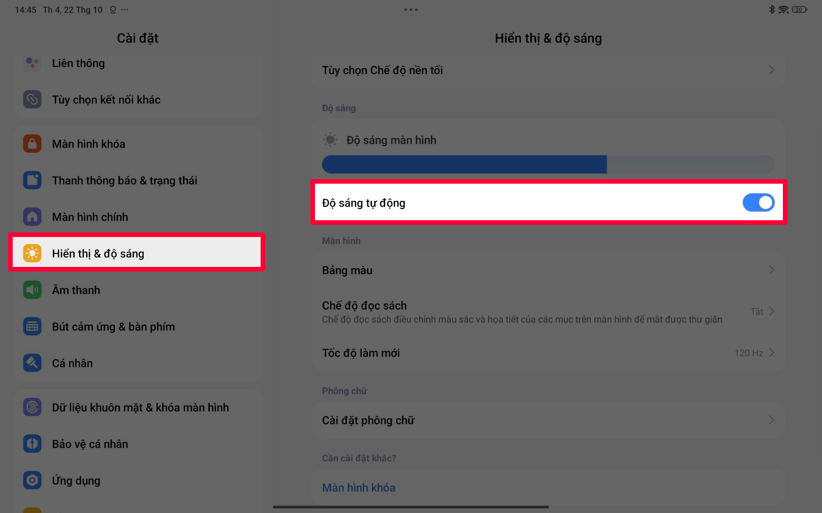 Cách bật độ sáng tự động trên Redmi Pad 2 Pro Cách bật độ sáng tự động trên Redmi Pad 2 Pro