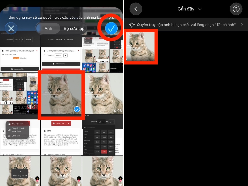 Chọn video vừa tải về