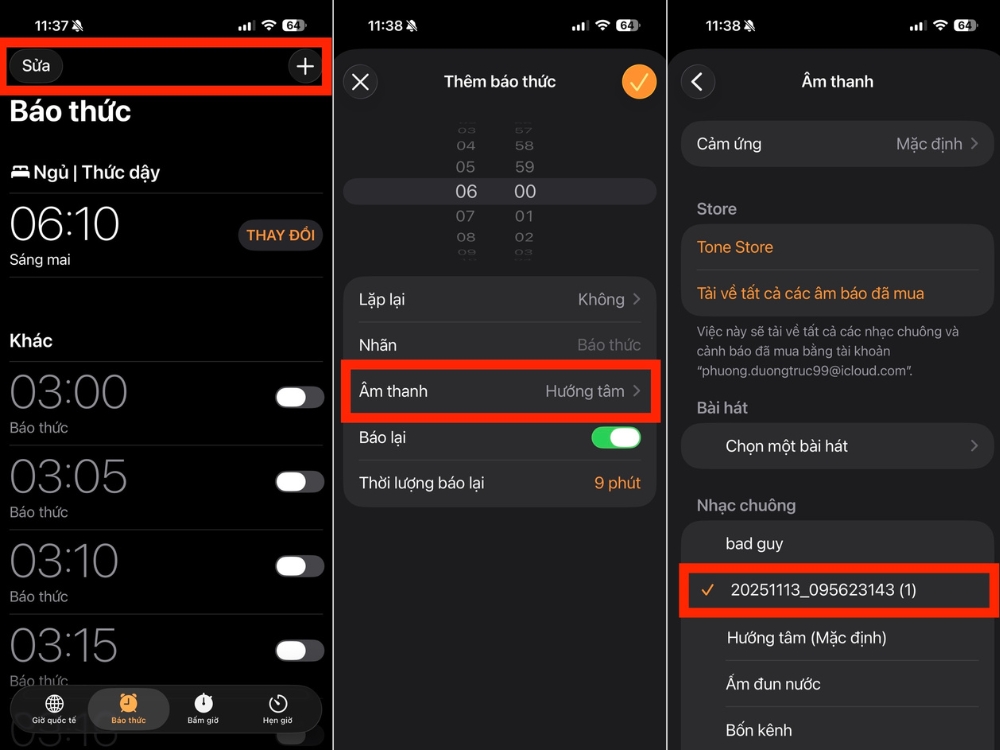 Chọn bản nhạc chu&ocirc;ng bạn vừa tạo