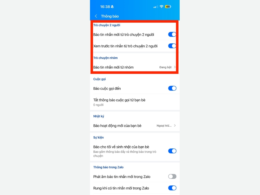 Bật c&aacute;c t&ugrave;y chọn