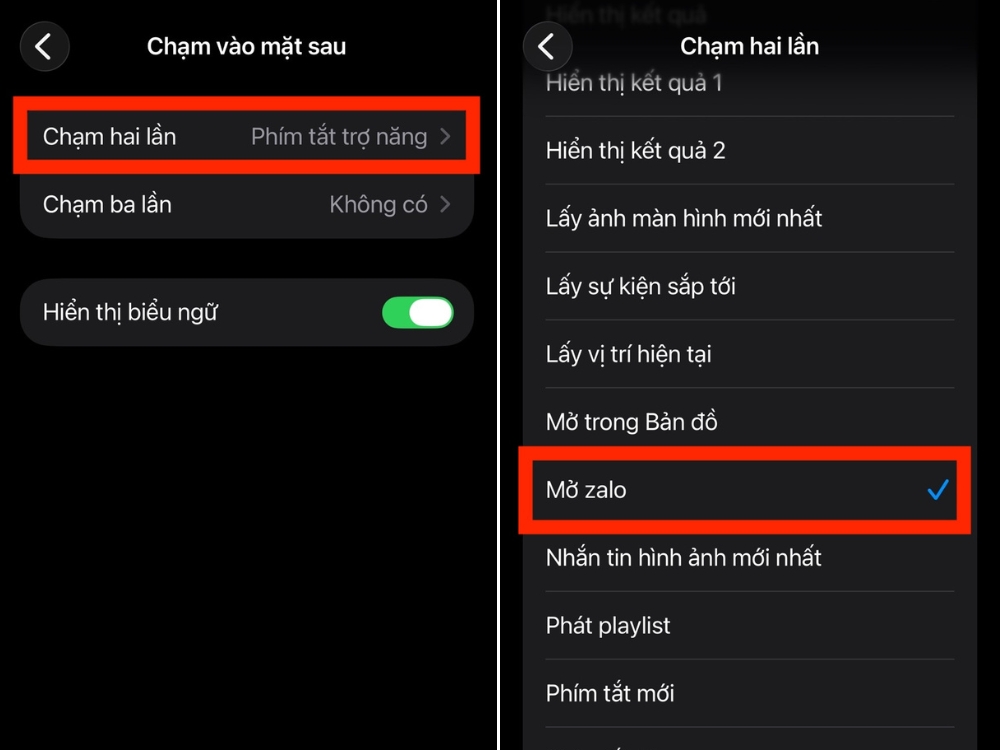 Chọn t&ecirc;n ph&iacute;m tắt đ&atilde; tạo để mở ứng dụng Zalo