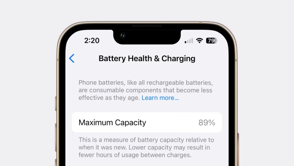 Dung lượng tối đa pin iPhone (Maximum Capacity)